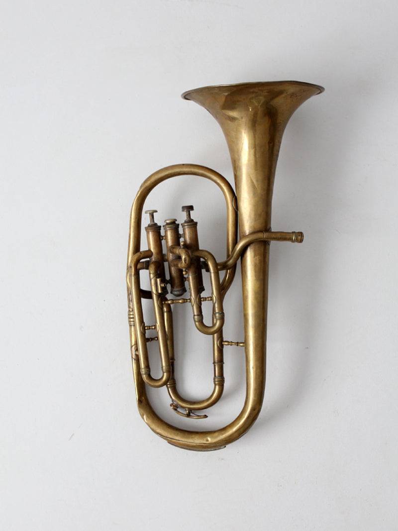 vintage brass baritone horn H. Lomar Pari