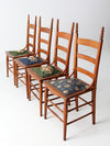 antique ladder back chairs with needlepoint upholstery