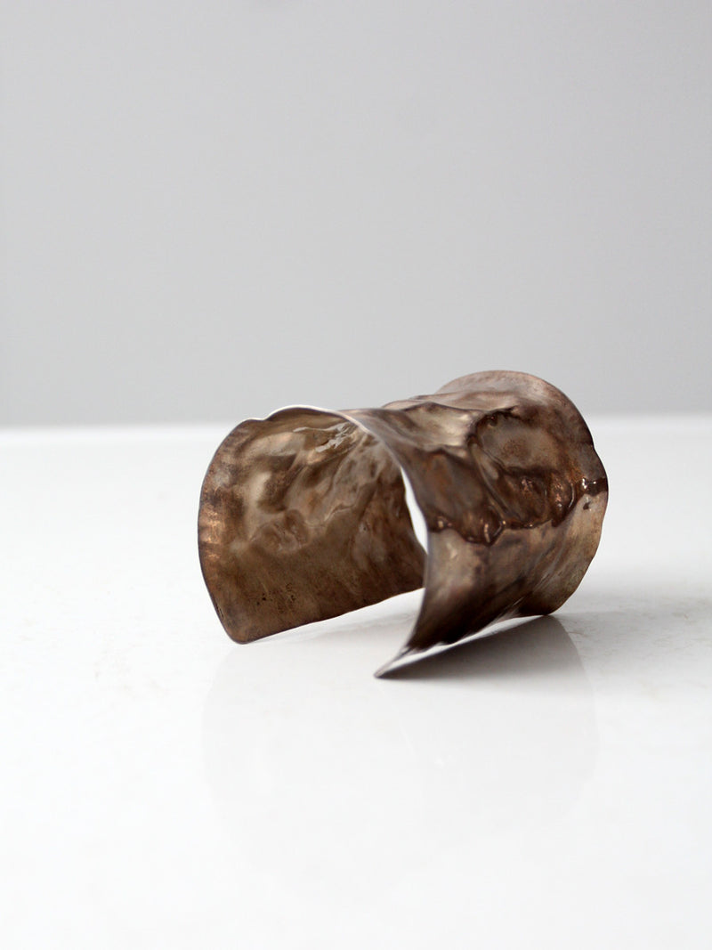 vintage 70s reticulated metal cuff