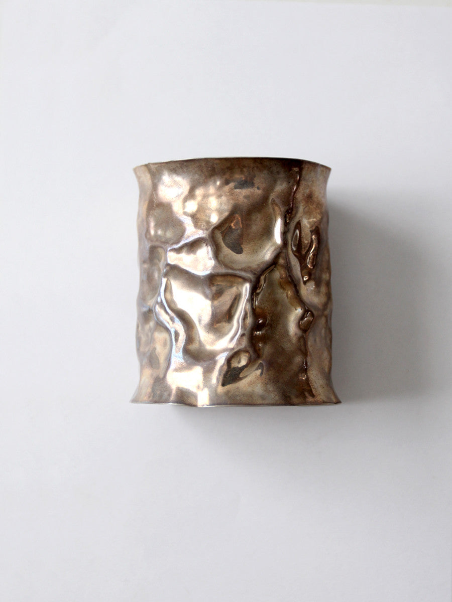 vintage 70s reticulated metal cuff