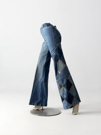 vintage 70s Antonio Guiseppe patchwork denim jeans, 26 x 34