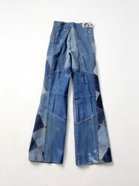 vintage 70s Antonio Guiseppe patchwork denim jeans, 26 x 34