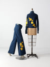 Antonio Guiseppe embroidered denim suit circa 1970