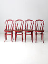 vintage red bentwood chairs set of 4