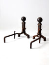 antique wrought iron andirons