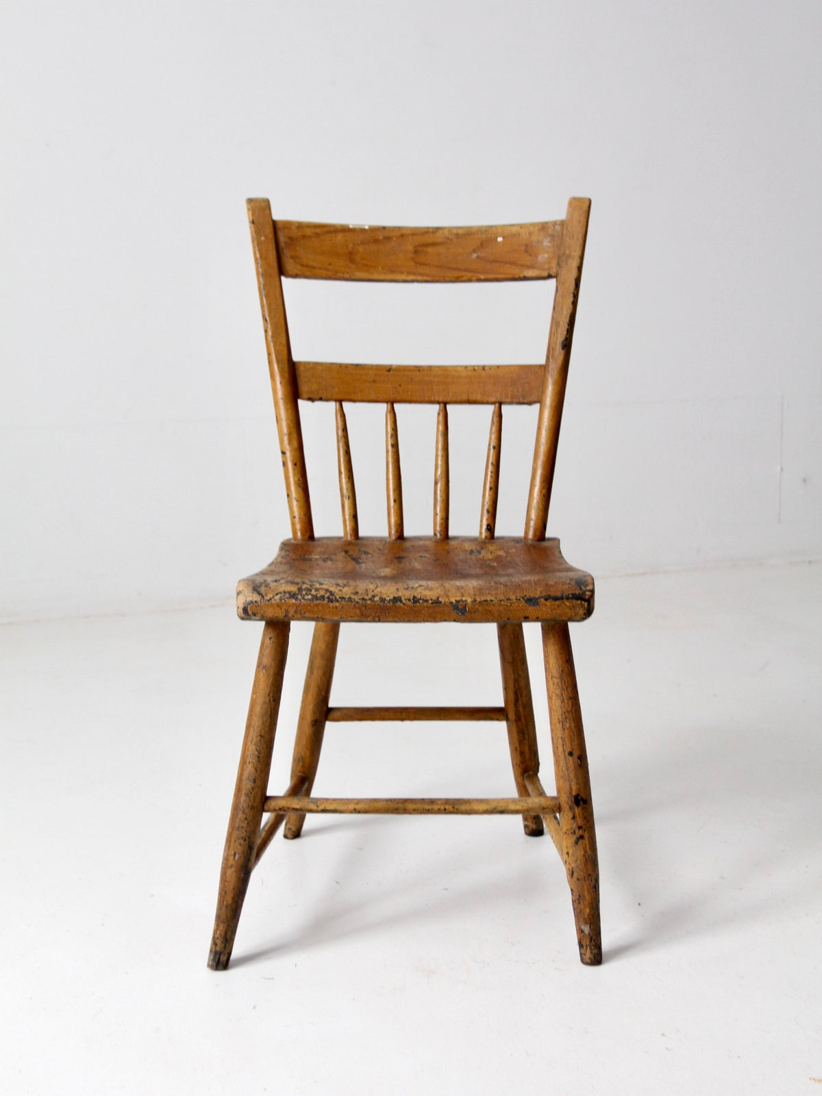 antique plank seat farmhouse chair