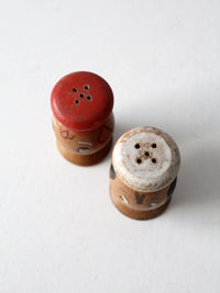 mid-century wood salt & pepper shaker set