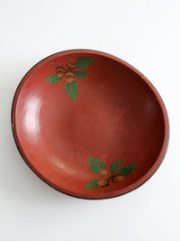 vintage painted wooden bowl