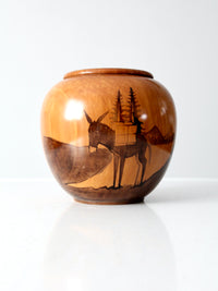 vintage Southwestern wood vase