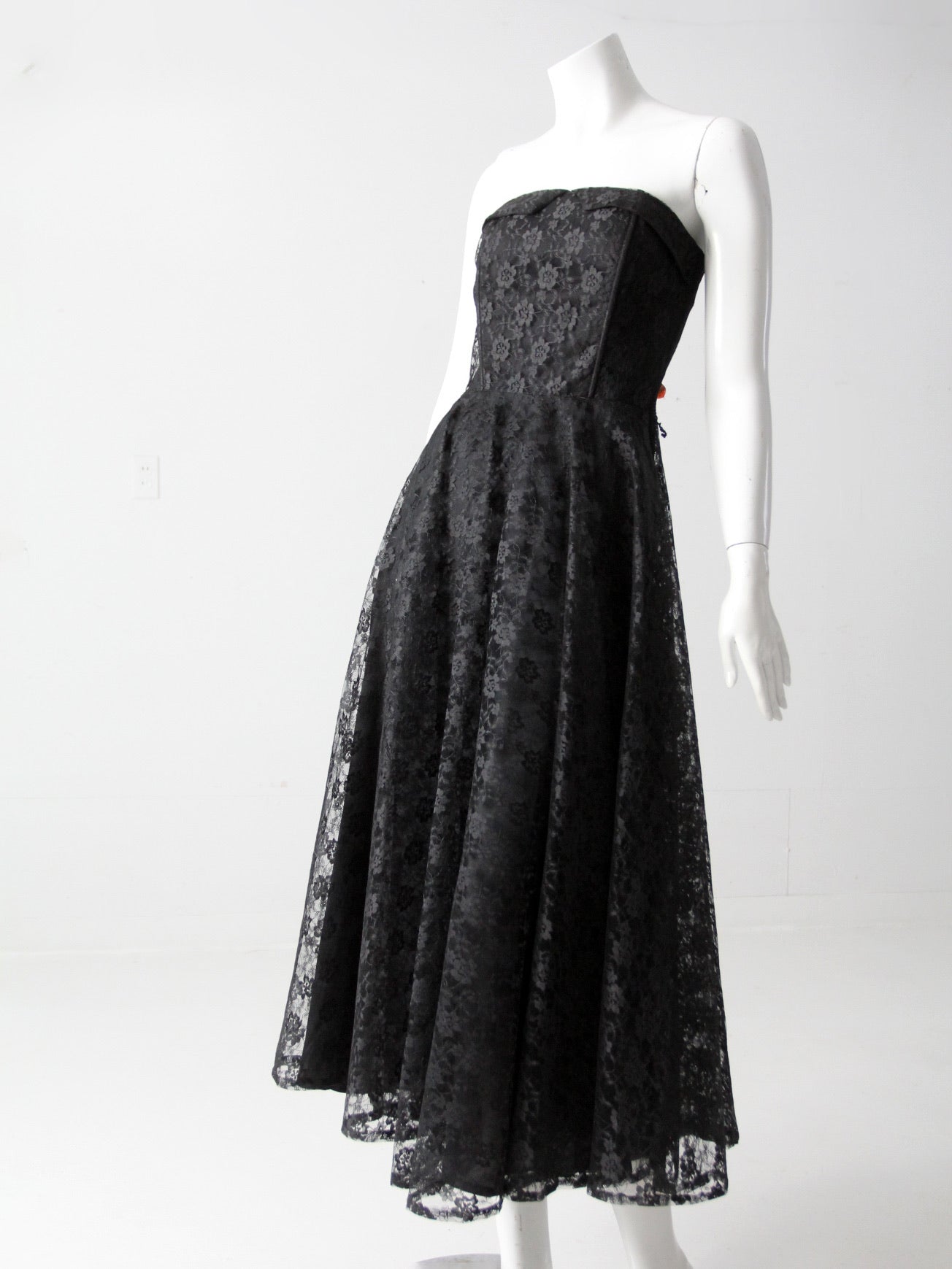 Vintage 90s Black Lace Strapless Dress Vintage 90s Black Lace Strapless Dress