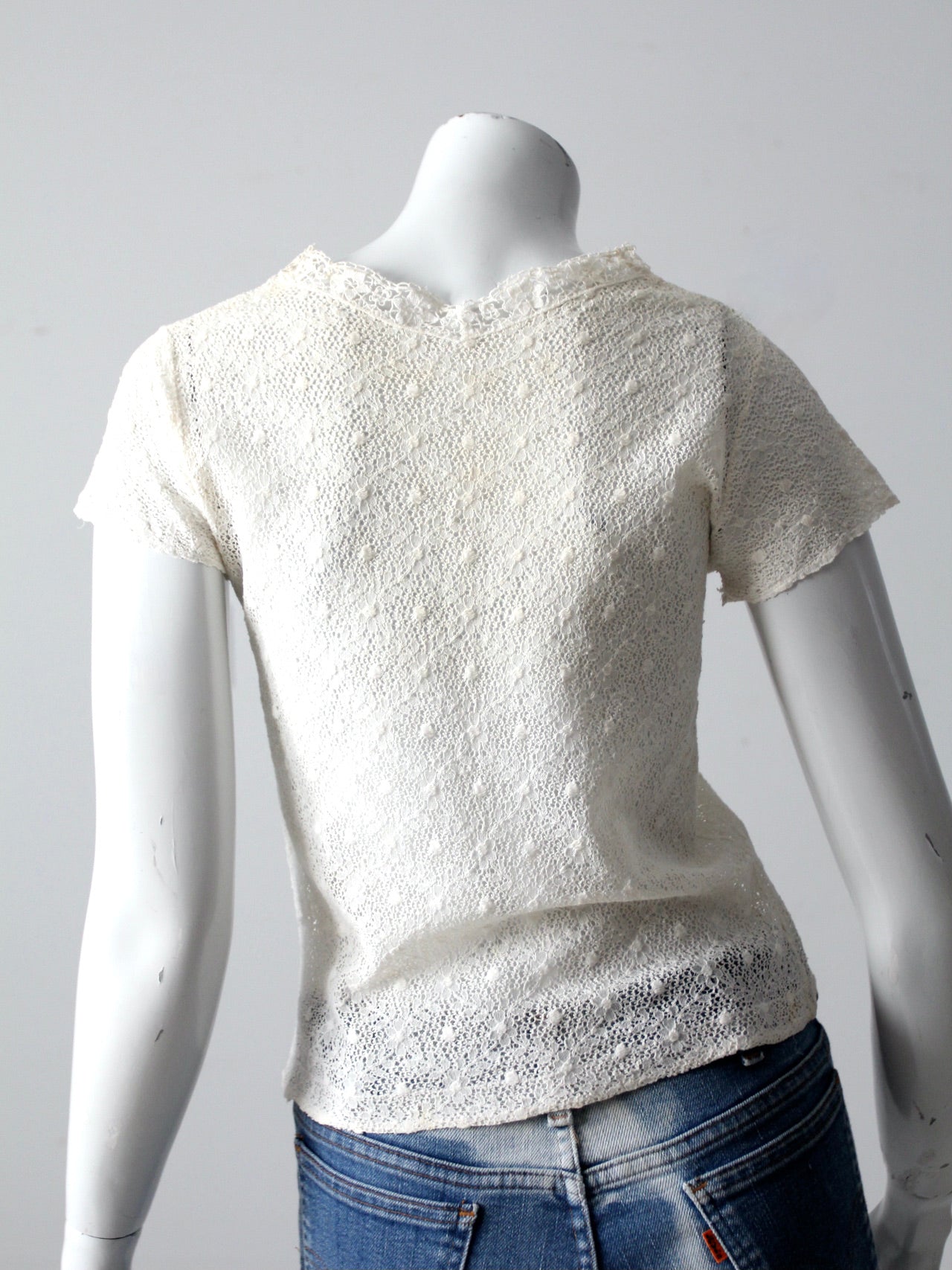 vintage white lace blouse