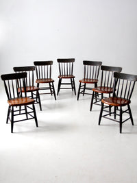 antique plank seat chairs,  set of 7