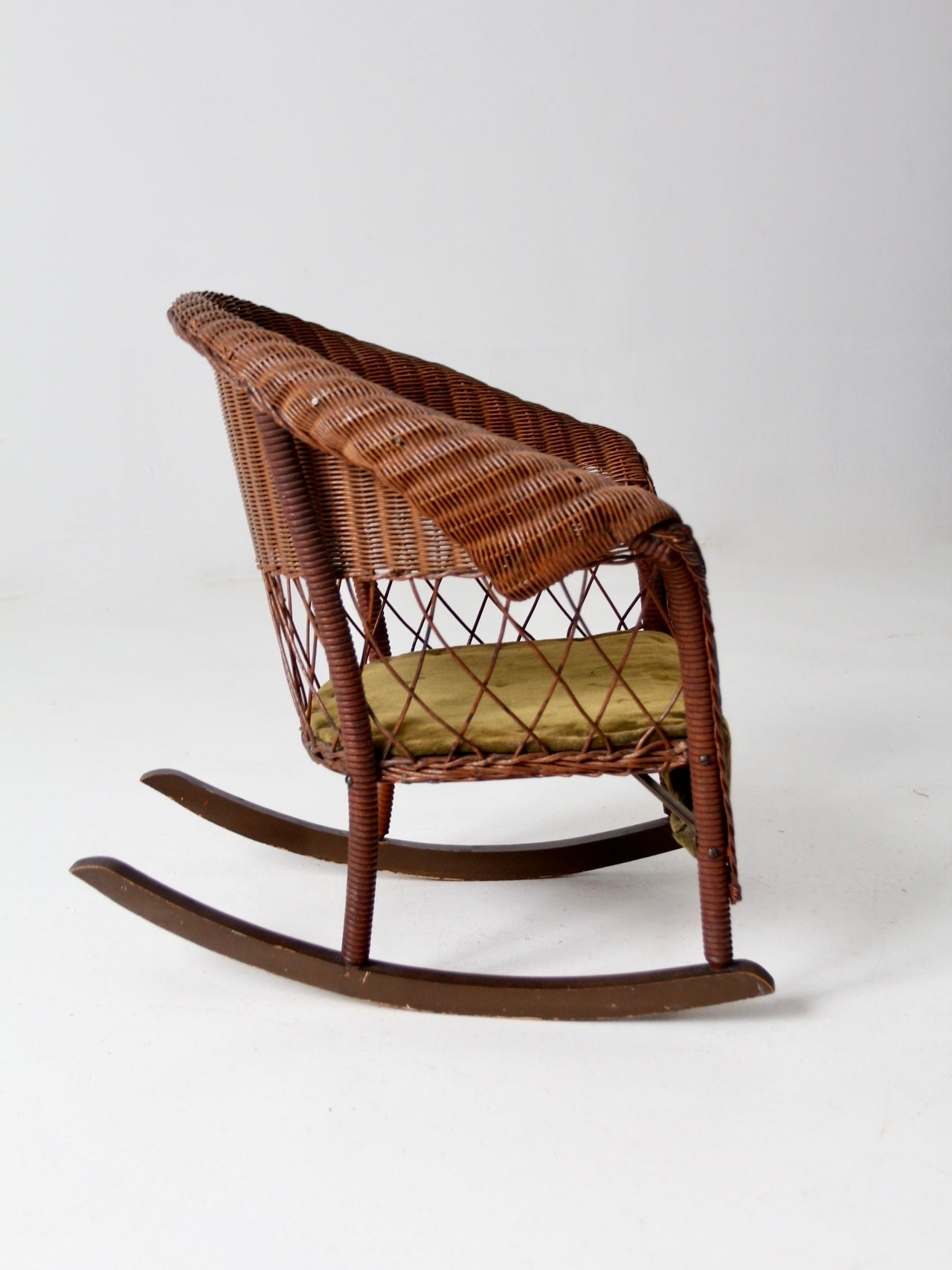 antique children's wicker rocking chair