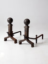 antique wrought iron andirons