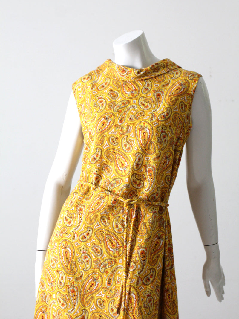 vintage 60s paisley print dress