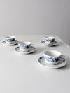 vintage Porsgrund porcelain tea cup and saucer sets