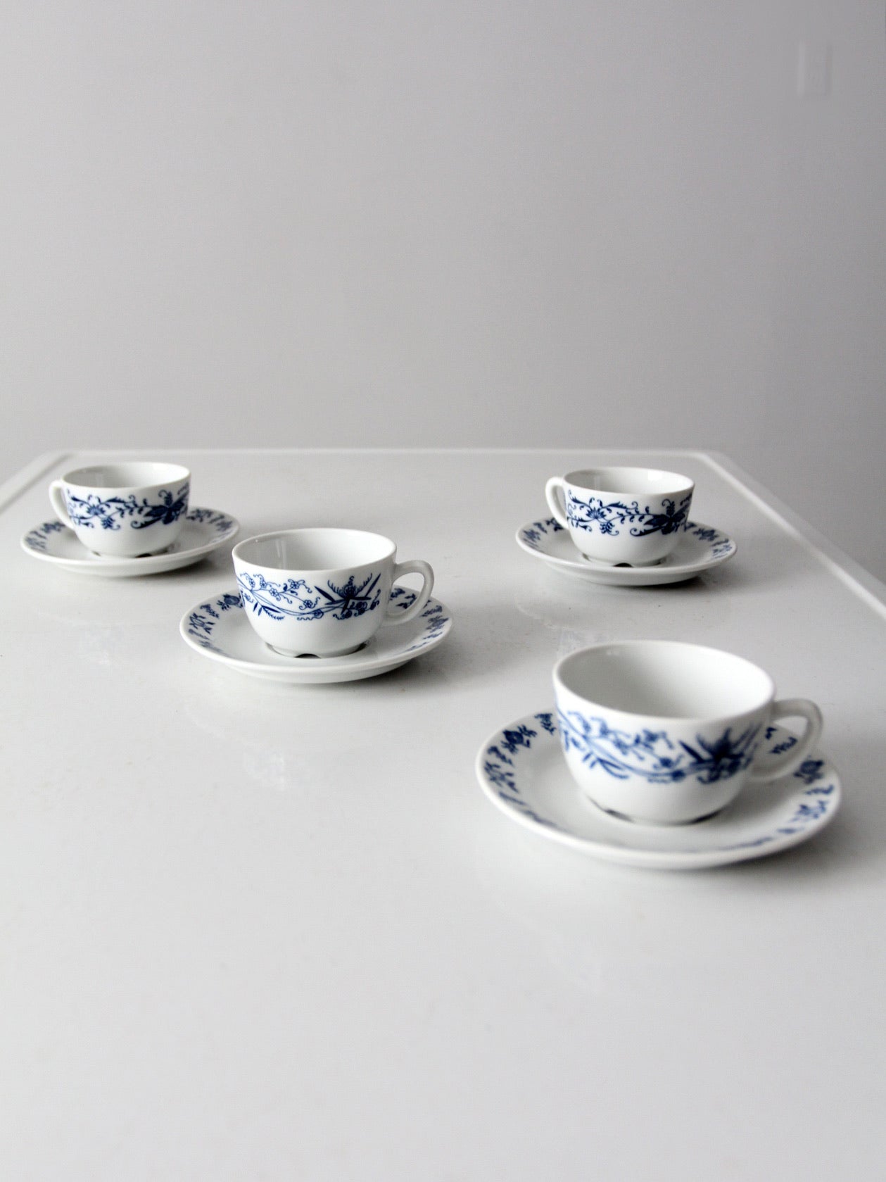 vintage Porsgrund porcelain tea cup and saucer sets