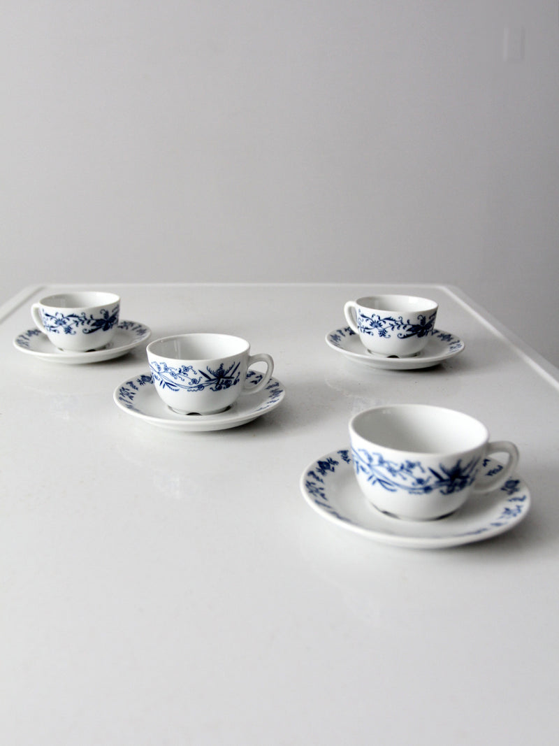 vintage Porsgrund porcelain tea cup and saucer sets