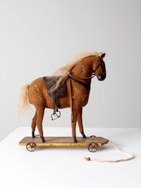 antique horse pull toy