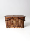 antique Hawkeye Basket insulated picnic basket