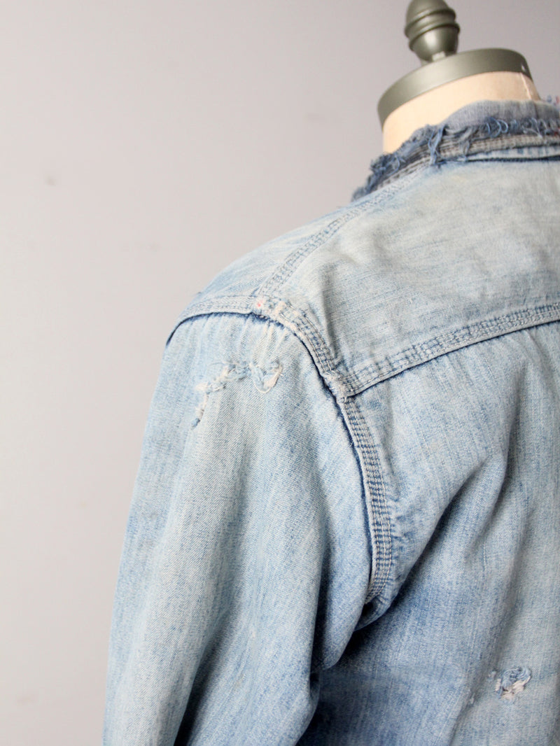 vintage distressed Osh Kosh denim work jacket