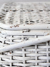 vintage white wicker picnic basket