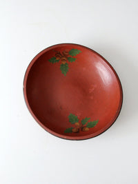 vintage painted wooden bowl