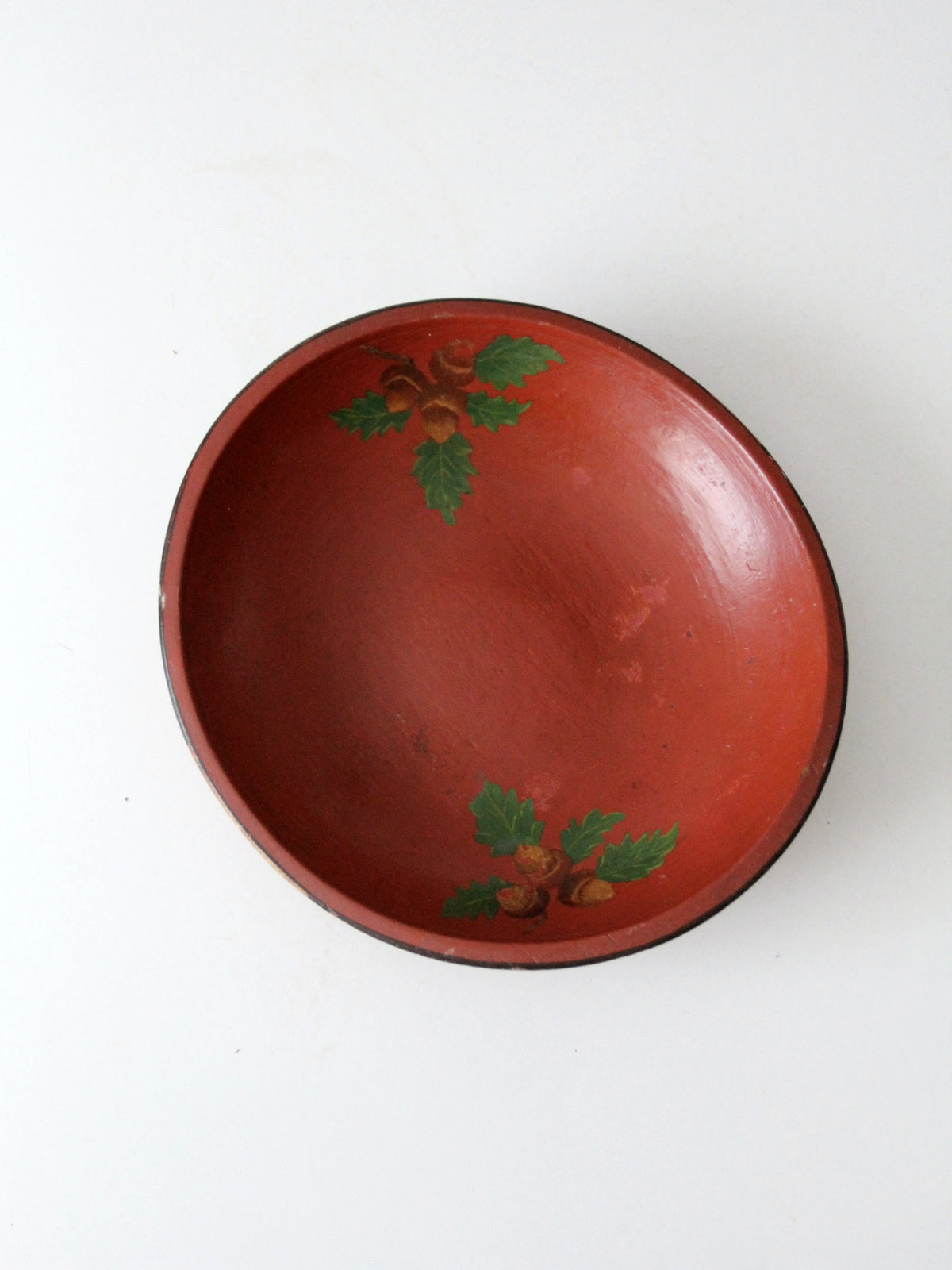 vintage painted wooden bowl