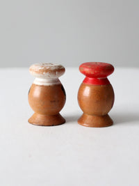 mid-century wood salt & pepper shaker set