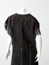 vintage suede leather fringe dress
