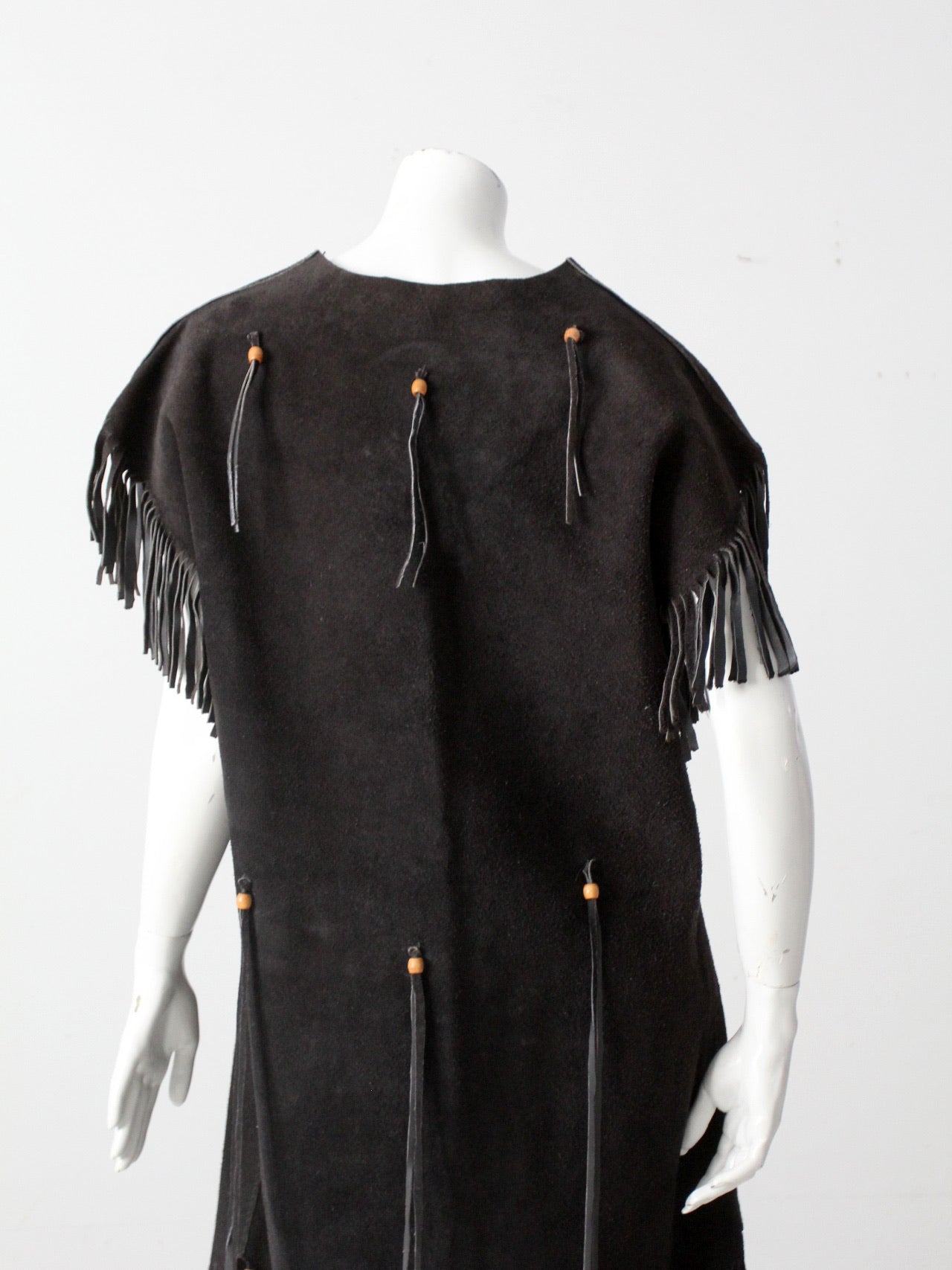 vintage suede leather fringe dress