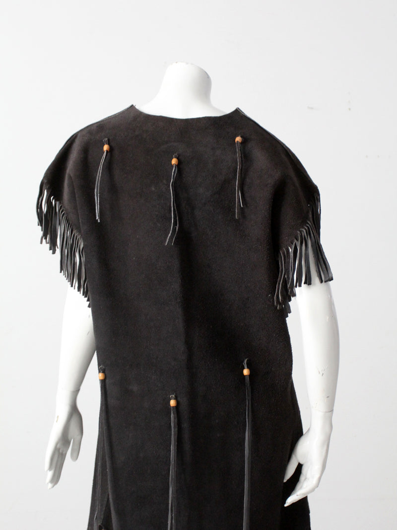 vintage suede leather fringe dress