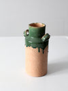 vintage Italian terra cotta drip glaze vase