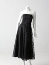 vintage 90s black lace strapless dress