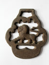antique brass equestrian chest harness emblem