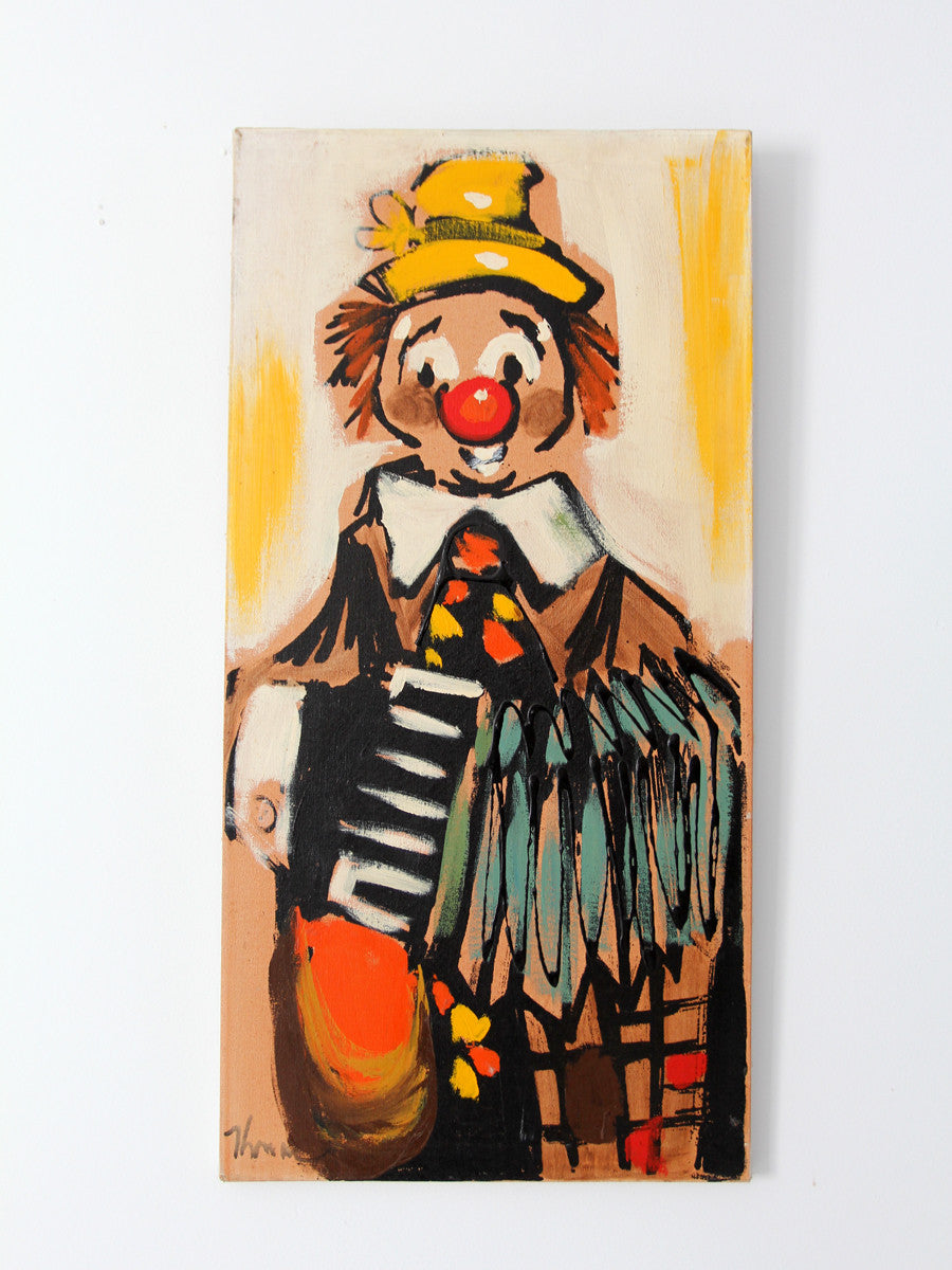 vintage clown painting