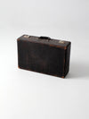 mid century black leather suitcase