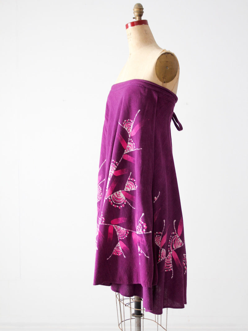 vintage 70s tropical wrap skirt