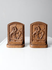 vintage End of Trail chalkware bookends