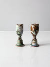 vintage studio pottery candle holders