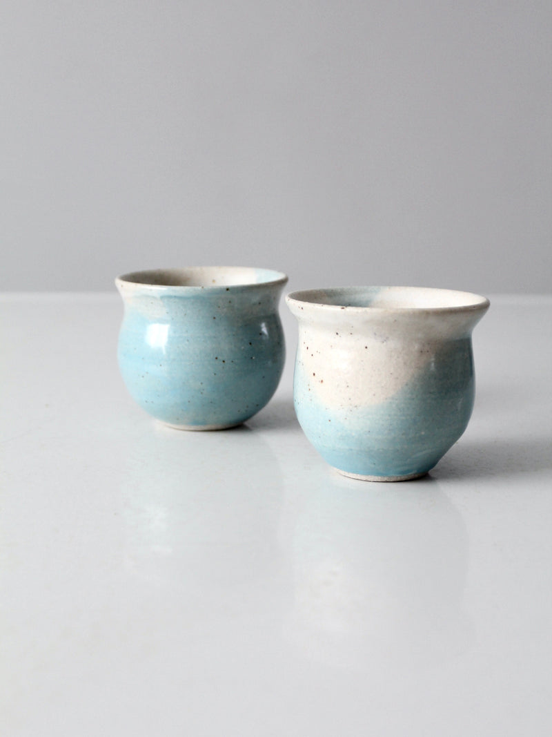 vintage studio pottery cachepots pair