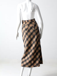 vintage plaid maxi skirt