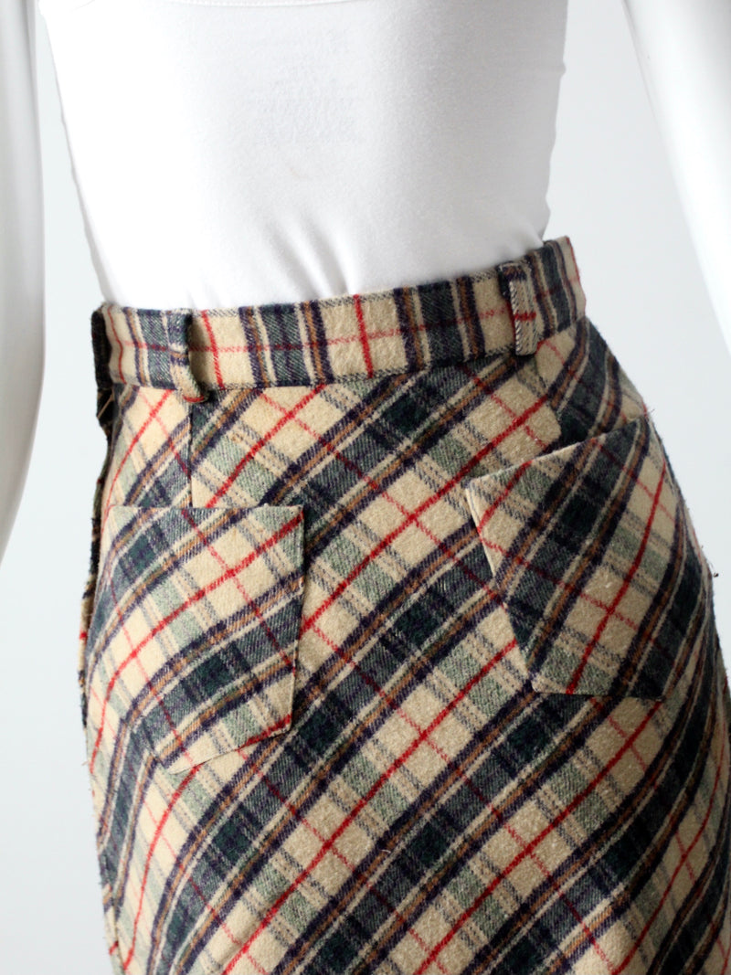 vintage plaid maxi skirt