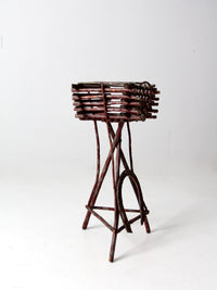 antique Adirondack twig table plant stand