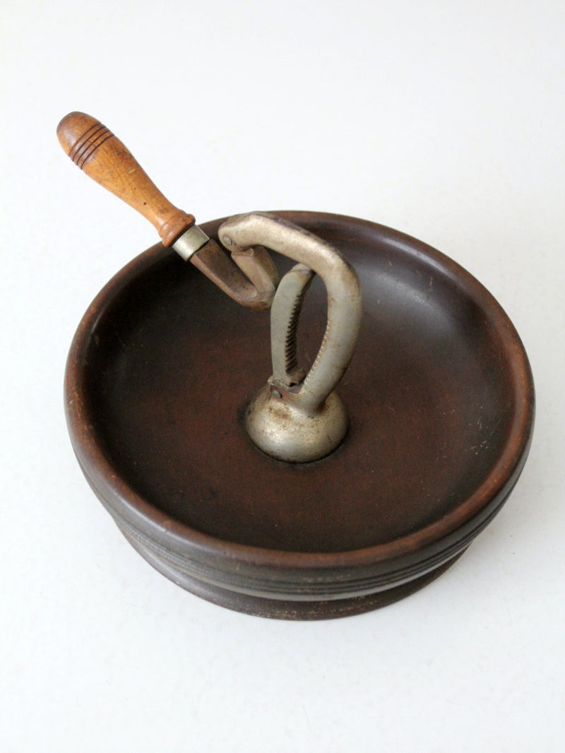 antique nut cracker bowl