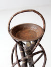 vintage Adirondack twig ashtray stand