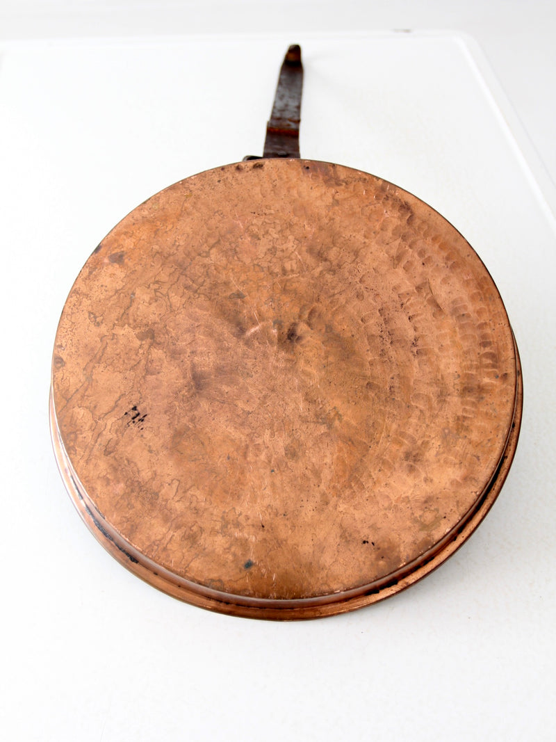 antique copper saute pan