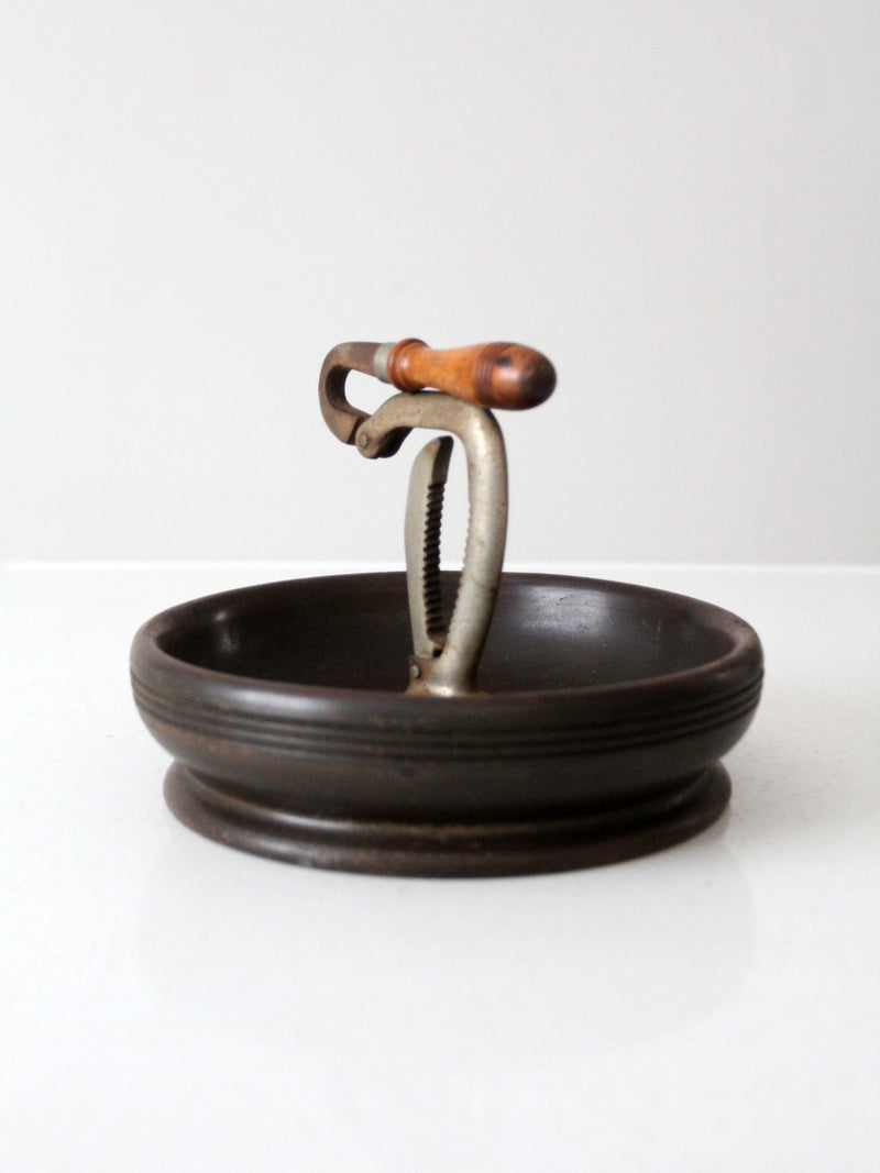 antique nut cracker bowl