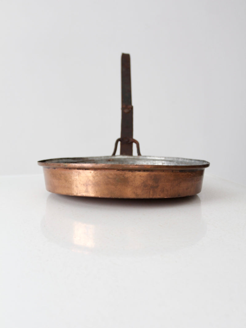 antique copper saute pan