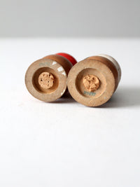 mid-century wood salt & pepper shaker set